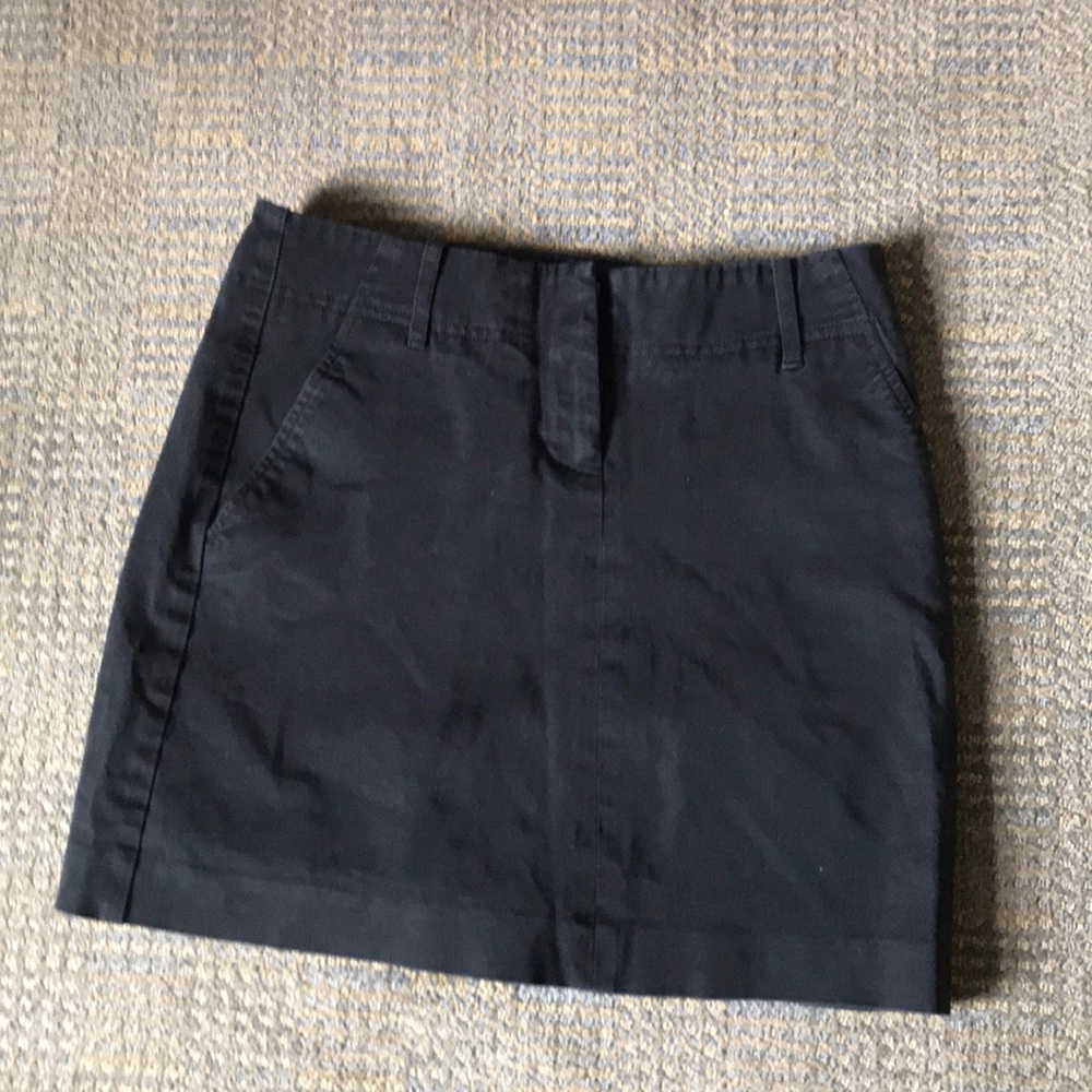 Black denim skirt